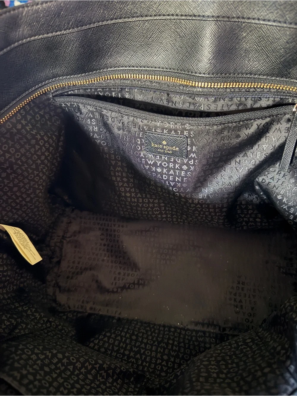 kate spade black nylon tote with leather straps - Picture 4 of 4